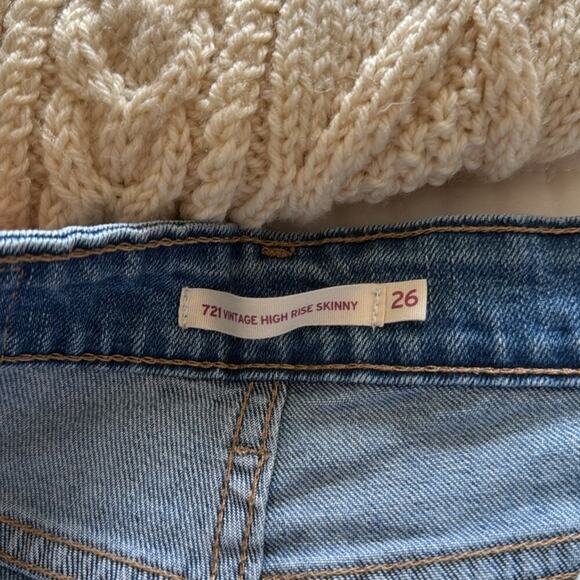 Levi's Orange Label 721 Vintage High Rise Skinny Jeans Size 26 - Picture 5 of 6
